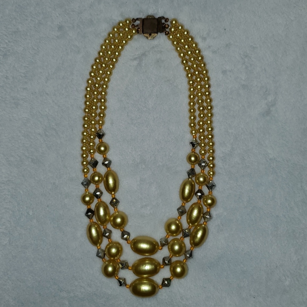Vintage MCM Multi-Strand Chunky Statement Beaded Necklace - Picture 11 of 12